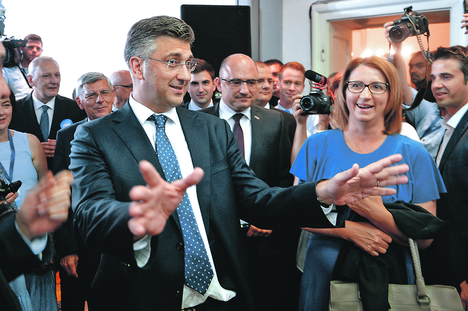 Andrej Plenković, Milijan Brkić i Ivana Maletić.