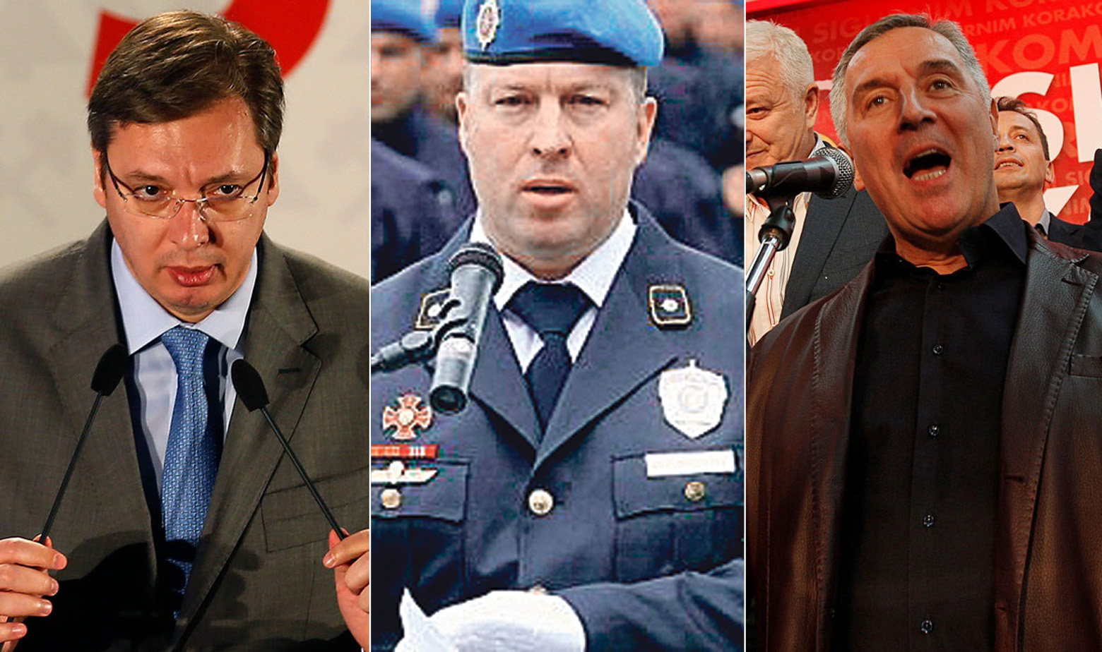 S lijeva na desno: Aleksandar Vučić, Bratislav Bata Dikić, Milo Đukanović