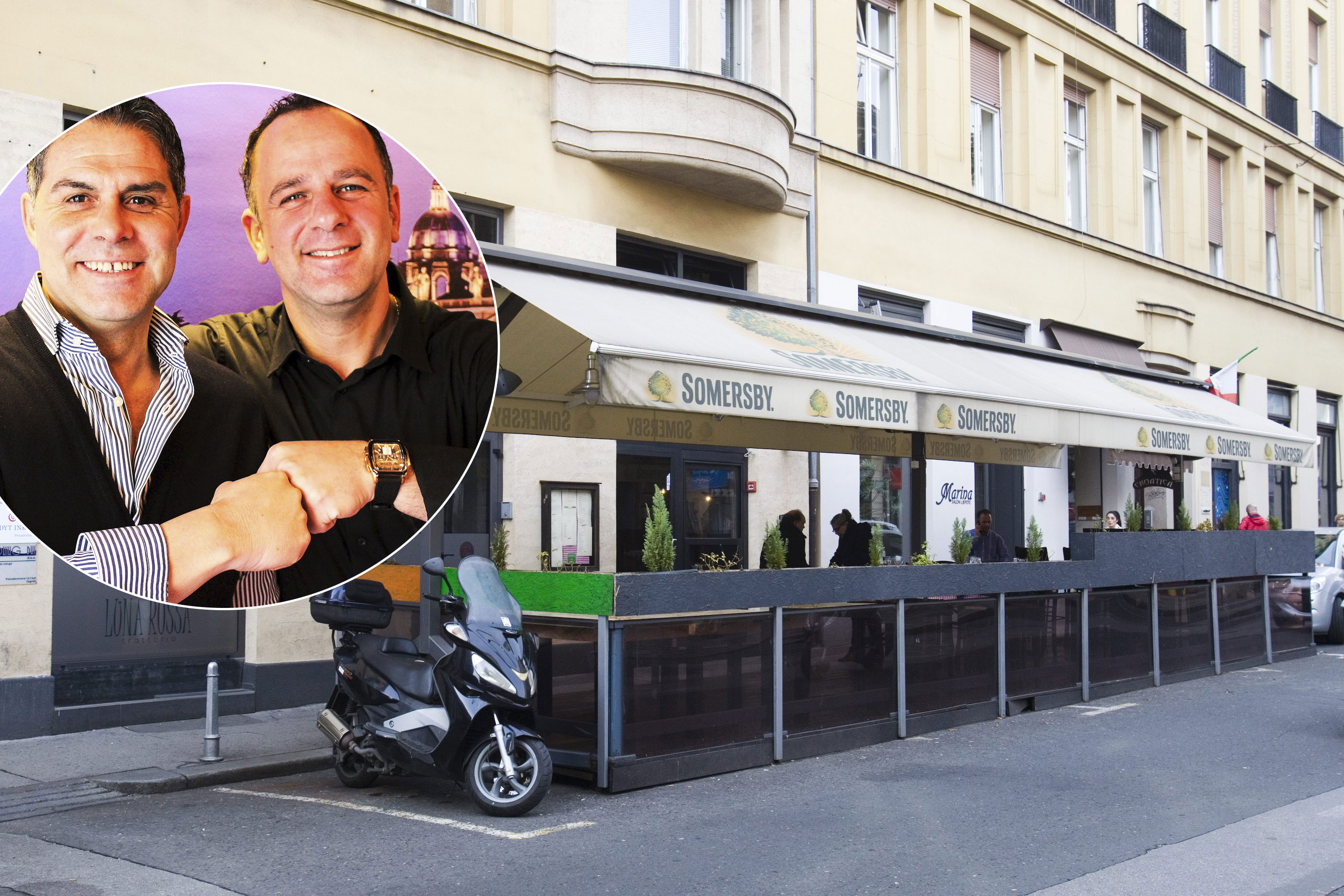 u krugu: Fabrizio Affuso (lijevo) s Michaelom Ingleseom