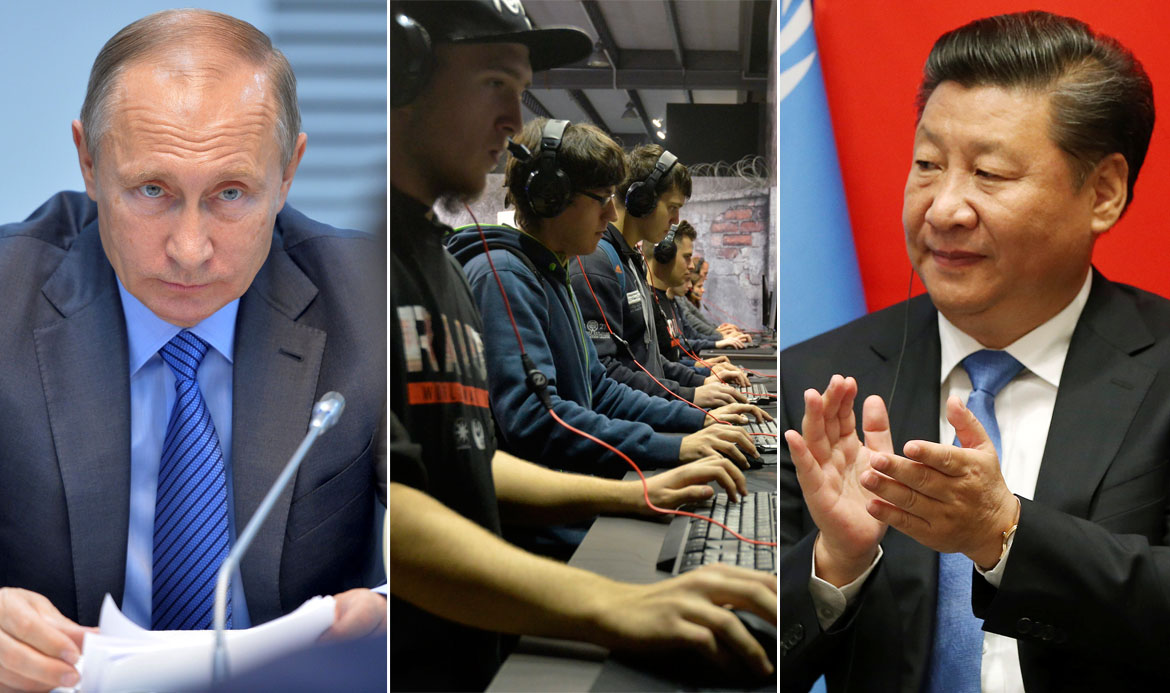 Vladimir Putin (L), Xi Jinping (D)