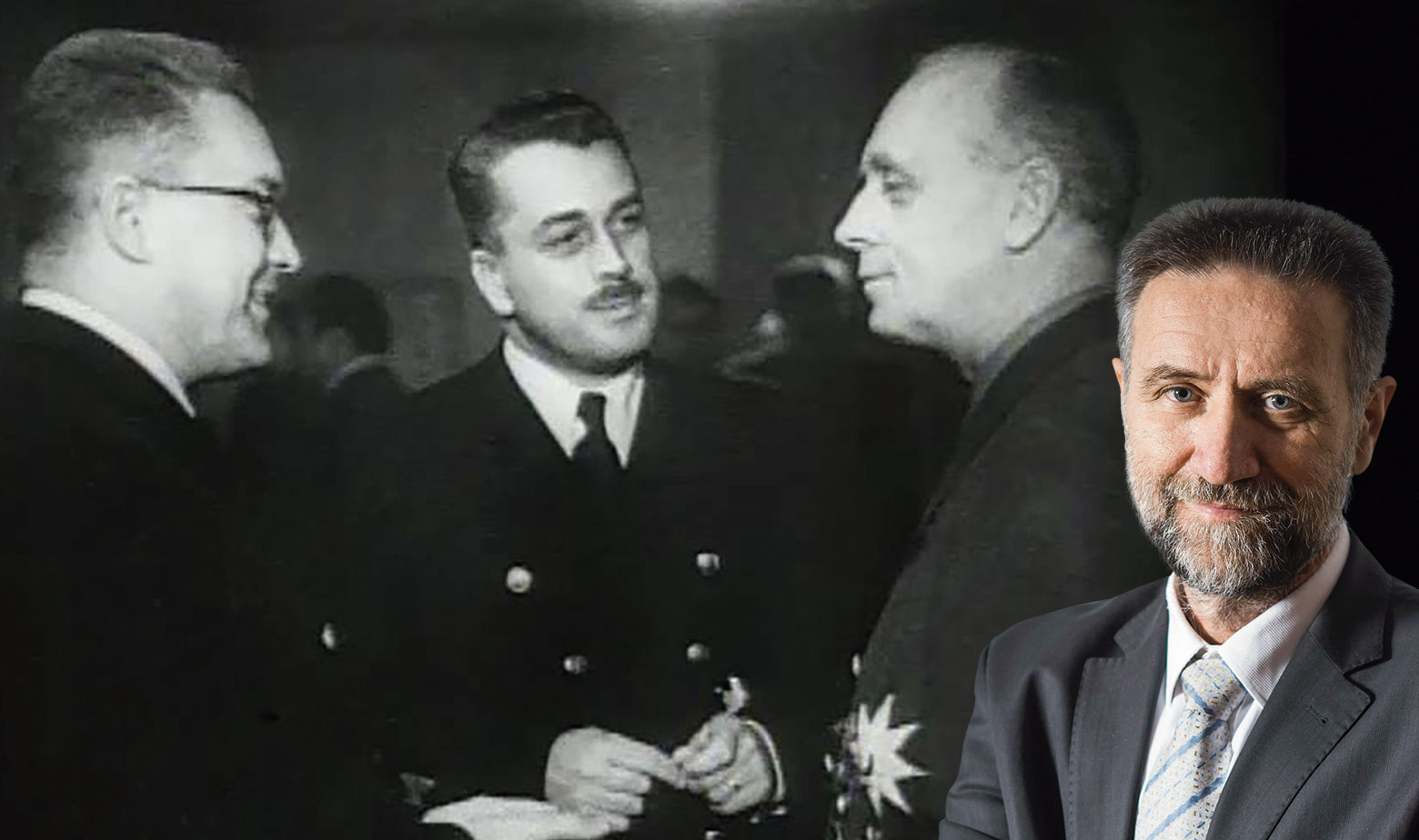 Julije Makanec na slici sasvim lijevo,  desno je njemački ministar Ribentropp