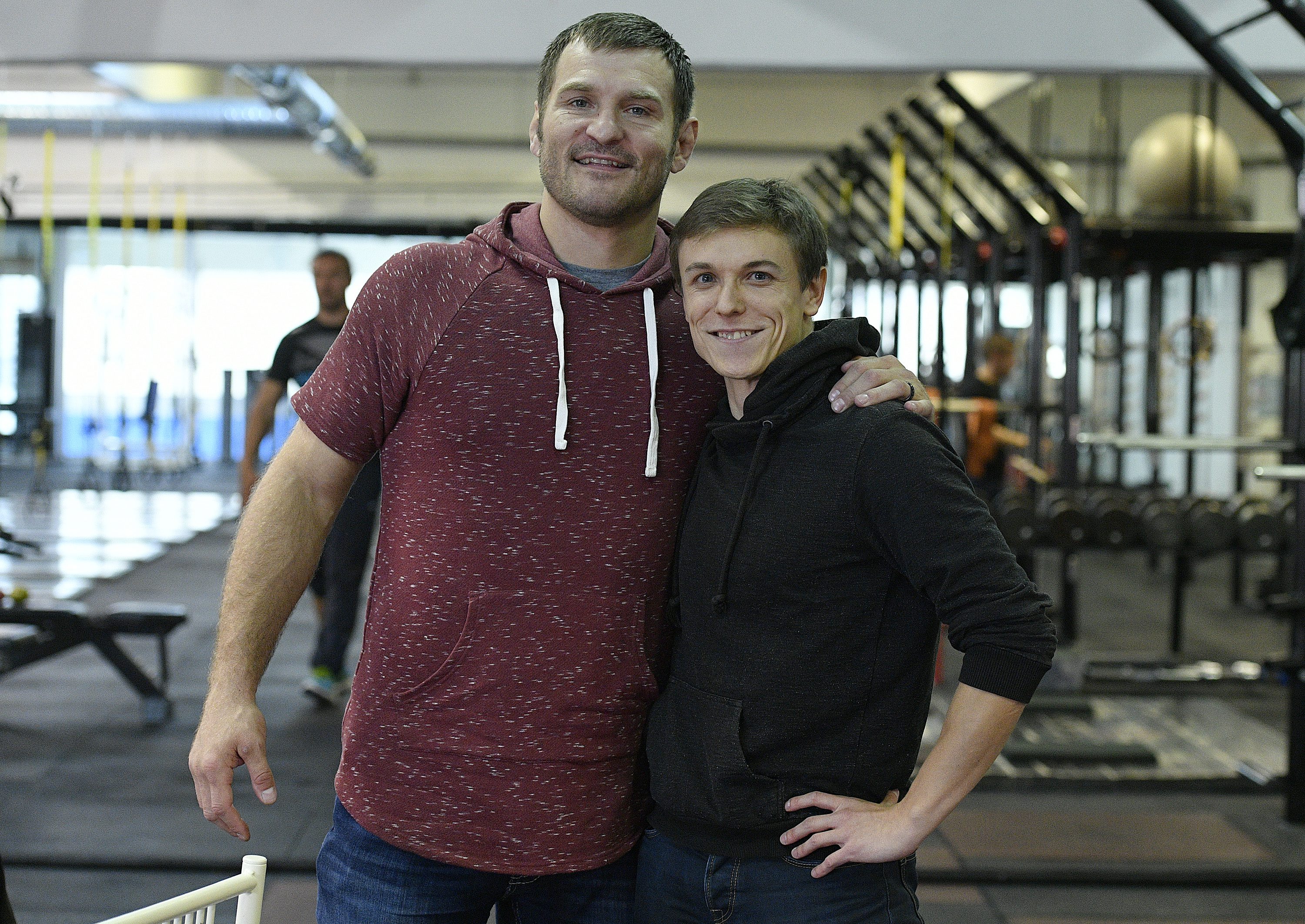 UFC borac, svjetski prvak Stipe Miocic i novinar Jutarnjeg lista Ivan Zrinjski.