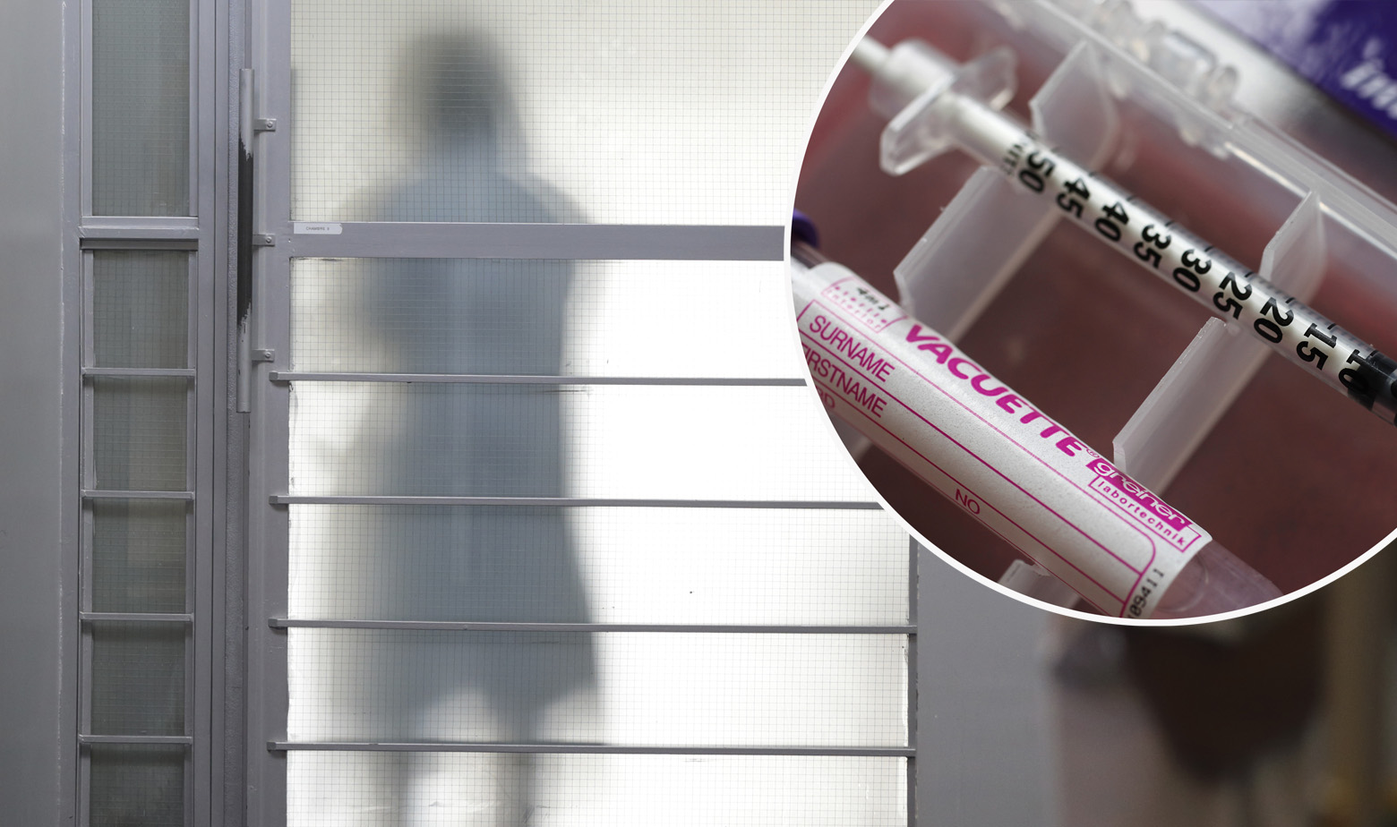 Ilustracija eutanazije, klinika i injekcija koja je dio 