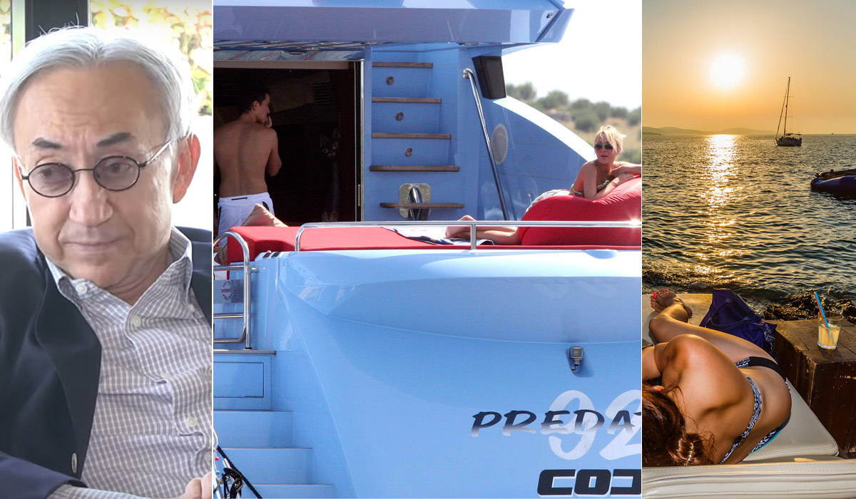 Miroslav Mišković, najbogatiji srpski tajkun (lijevo), njegov sin na brodu Code predator 92 na Paklenim otocima s nepoznatom djevojkom (sredina), Hula party na Hvaru (desno)