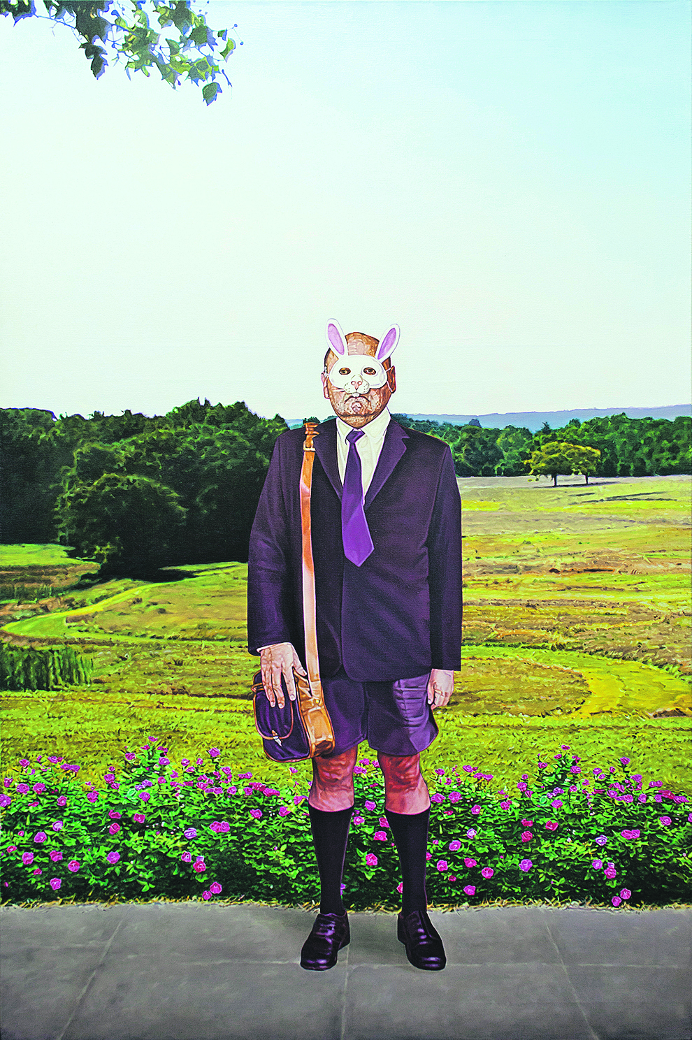 

Pavle Pavlović: 
Jedan od afirmiranijih slikara mlađe generacije izlaže dvije slike, različitih formata.  Slika “Sinnerman” velikog je formata i subverzivnog motiva