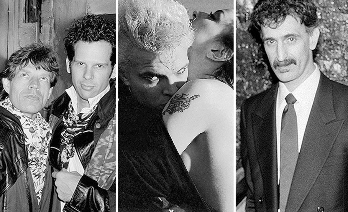Mick Jagger i Jimmy Ripp (lijevo), Billy Idol i Perri Lister (u sredini), Frank Zappa (desno)