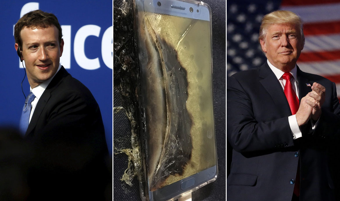 Mark Zuckerberg, izgoreni Samsung Galaxy Note 7, Donald Trump
