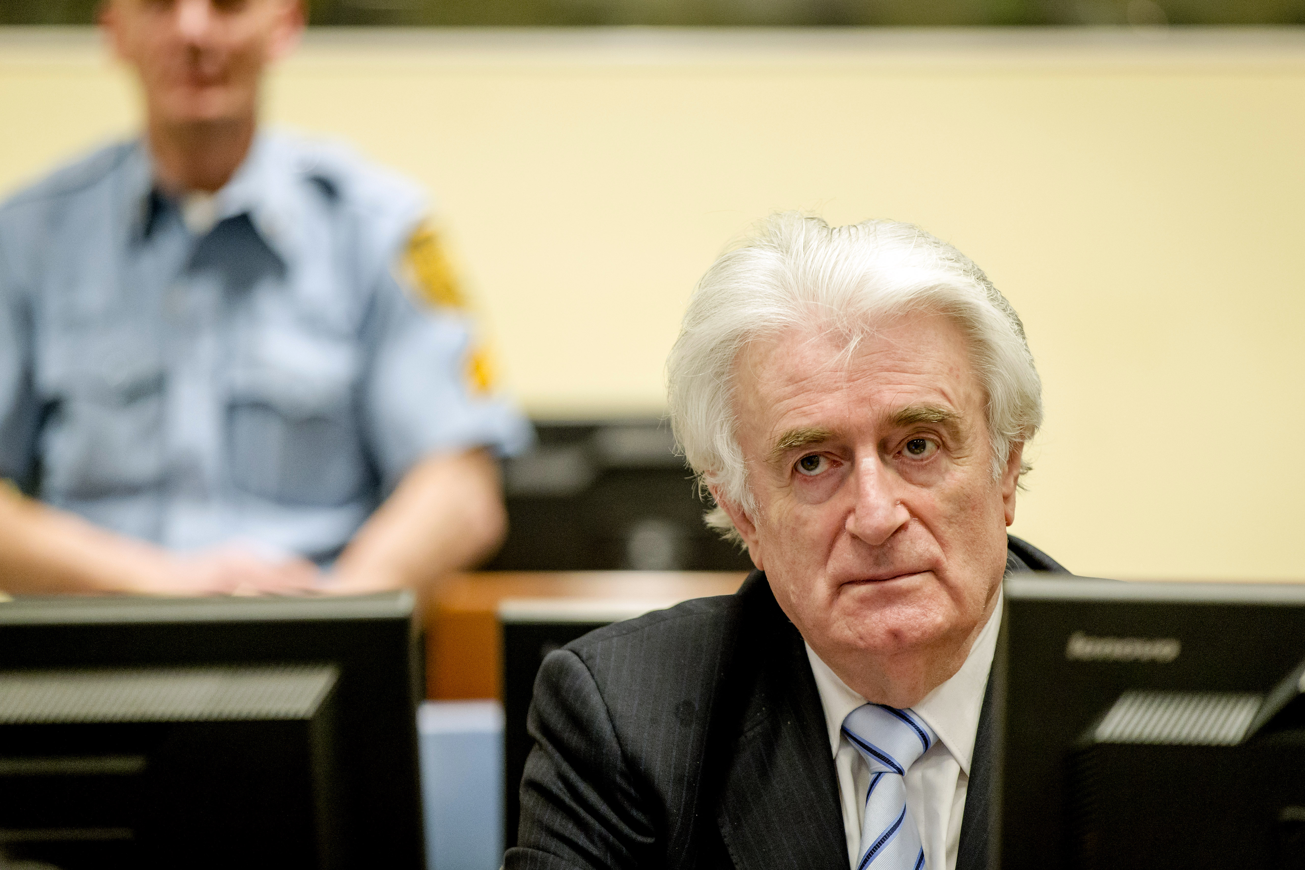 Radovan Karadžić tijekom izricanja prvostupanjske presude u Haagu 