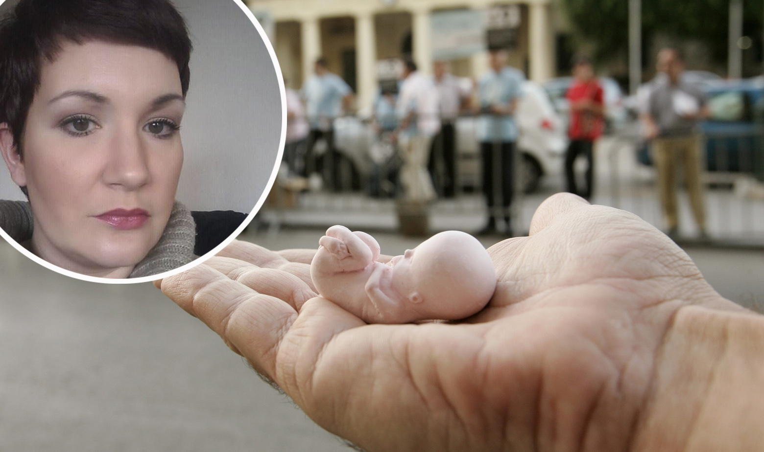 Aktivisti za zabranu pobačaja (ilustracija) i Jovana Gligorijević u krugu 