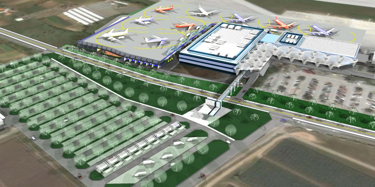 Arhivska fotografija: Simulacija novog putničkog terminala i parkinga južno od zračne luke