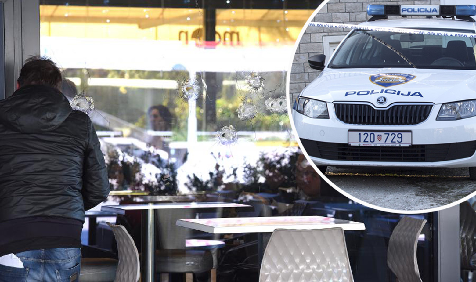 Moon bar i policijski auto u krugu (ilustracija)