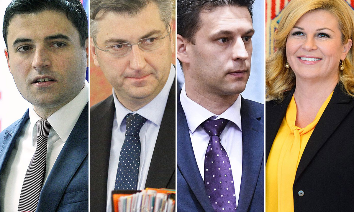 Davor Bernardić, Andrej Plenković, Božo Petrov, Kolinda Grabar-Kitarović