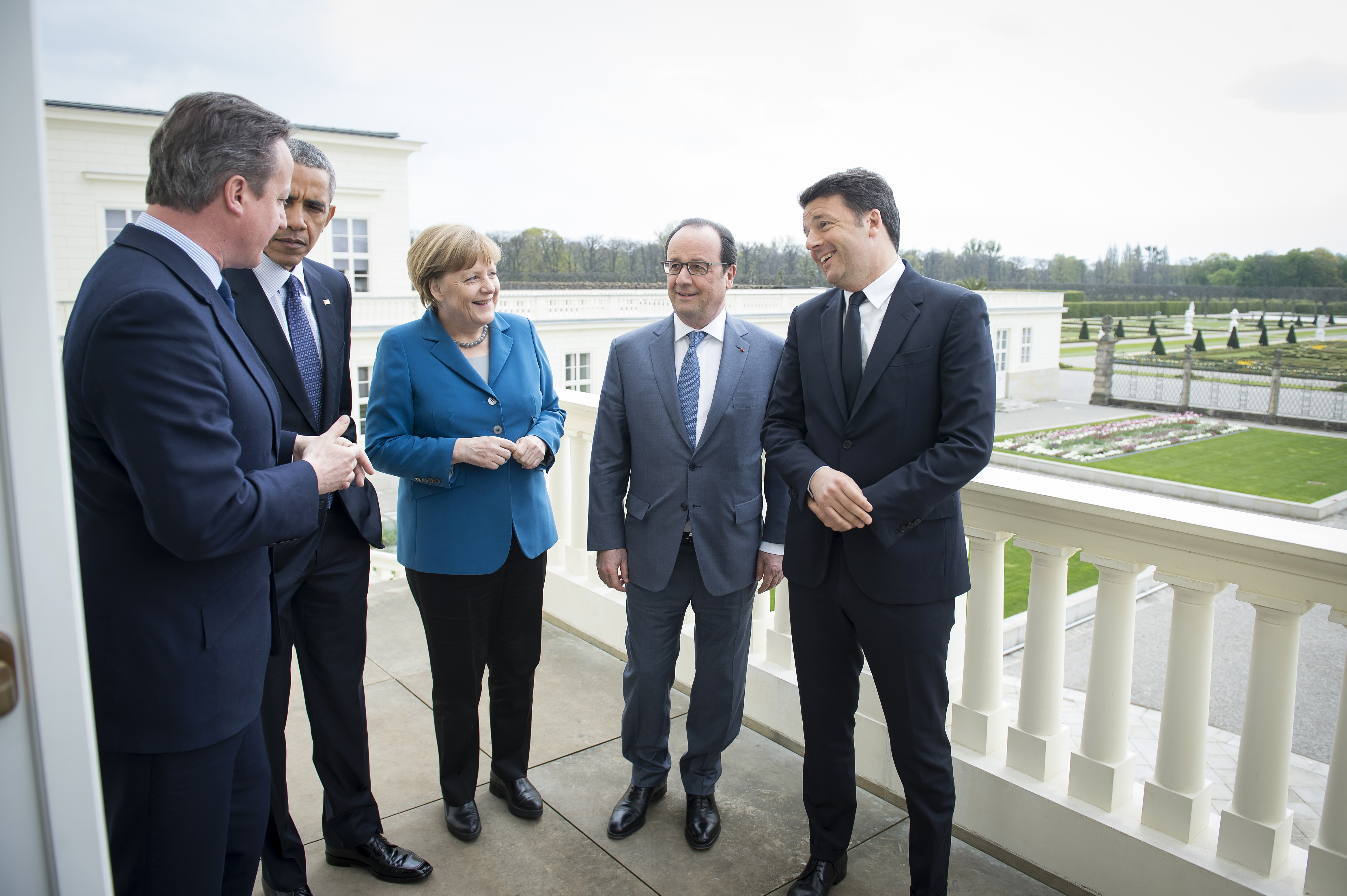 S lijeva na desno: David Cameron, Barack Obama, Angela Merkel, Francois Hollande, Matteo Renzi 