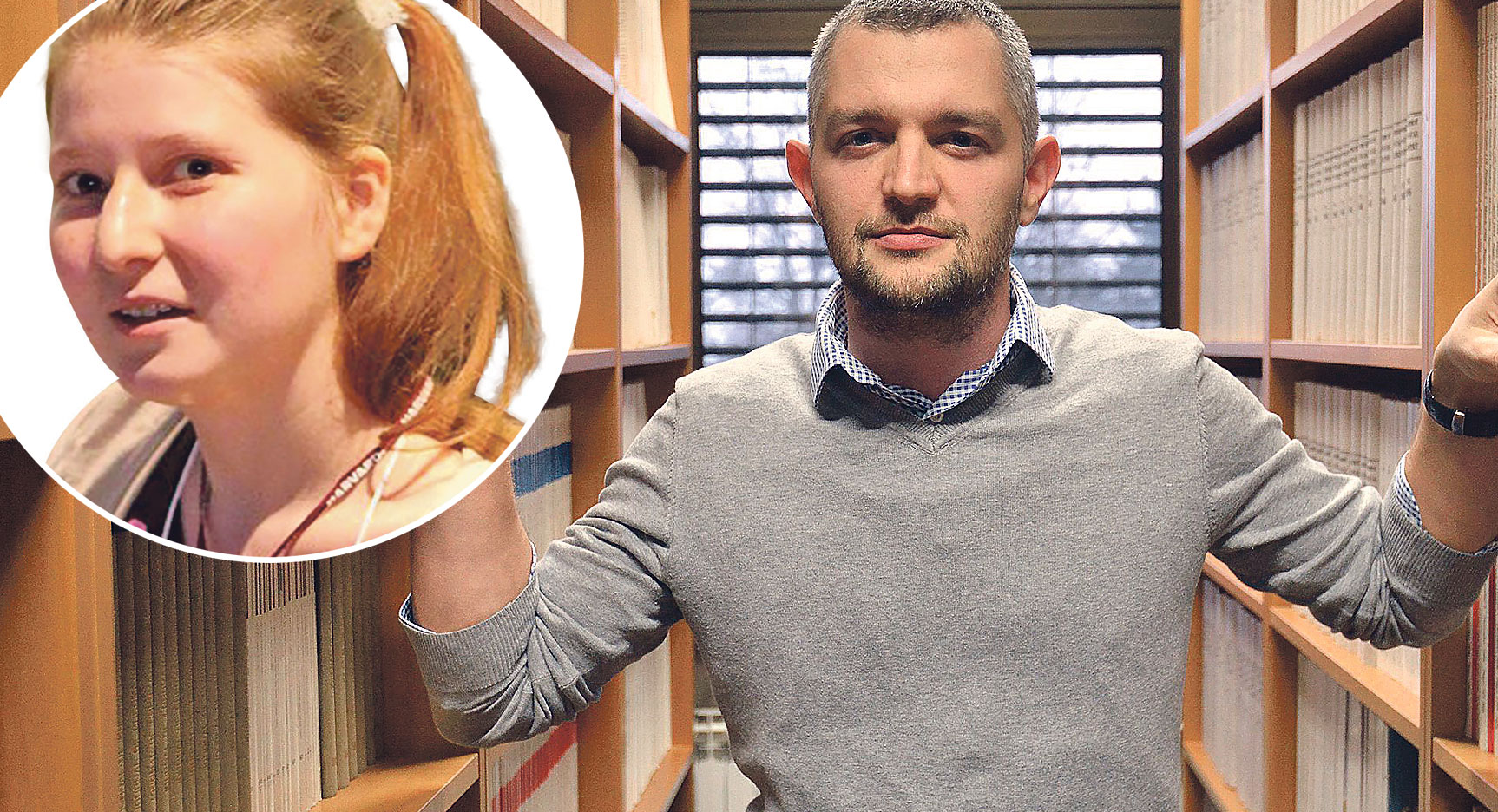 Bojan Macan (desno) i Alexandra Elbakyan (u krugu)