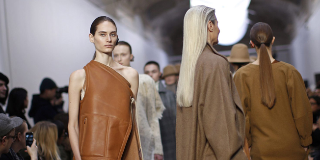 Models present creations by designer Samuel Drira as part of his Fall/Winter 2016/2017 women's ready-to-wear collection show for Nehera in Paris, France, March 1, 2016. REUTERS/Benoit Tessier