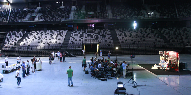 Split, 030915.Konferencija za medije pjevaca Zdravka Colica u Spaladium Areni povodom njegovog nadolazeceg koncerta u Splitu nakon 5 godina.Foto: Duje Klaric / CROPIX