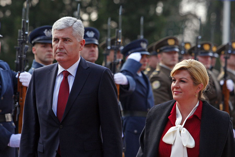 Arhivska fotografija iz 2016.: Član Predsjedništva BiH Dragan Čović i predsjednica RH Kolinda Grabar Kitarović