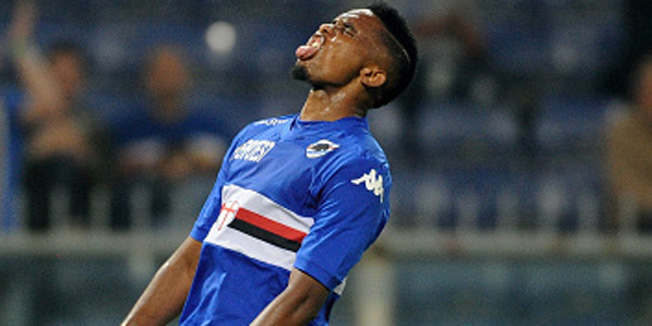 GENOA, ITALY - MAY 31:   Samuel Eto  despairs during the Serie A match between UC Sampdoria and Parma FC  at Stadio Luigi Ferraris on May 31, 2015 in Genoa, Italy.  (Photo by Pier Marco Tacca/Getty Images)
