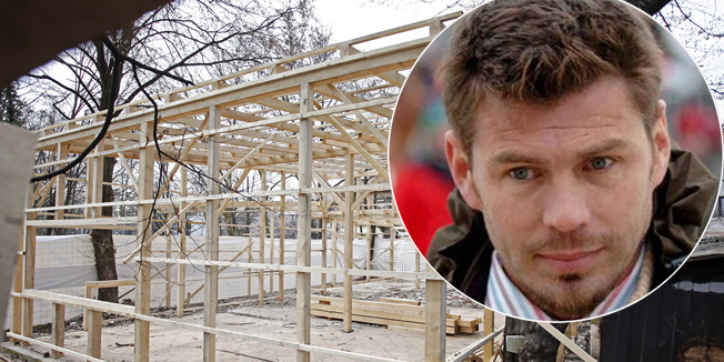 Zagreb, 140316.Prilesje/Bukovacka.Bivsi nogometas Zvonimir Boban poceo je s gradnjom montaznog objekta na mjestu gdje je stajao restoran Medvednica.Foto: Marko Todorov / CROPIX