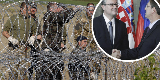 Sredisce ob Dravi, 131115Slovenska vojska nastavlja postavljati ogradu uz granicu s Hrvatskom kod granicnog prijelaza Sredisce ob Dravi / Trnovec.Foto: Zeljko Hajdinjak / Cropix