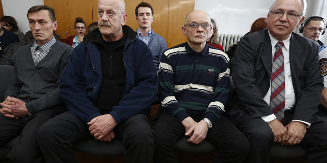 Zagreb, 240316.Zupanijski sud na Zrinjevcu.Ponovljeno je sudjenje optuzenima za zlostavljanje u tzv. Konacistu ratnih zarobljenika u Kerestincu.Foto: Damjan Tadic / CROPIX