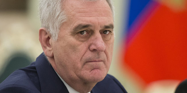 Serbian President Tomislav Nikolic attends a meeting with his Russian counterpart Vladimir Putin at the Kremlin in Moscow, Russia, March 10, 2016. REUTERS/Ivan Sekretarev/Pool