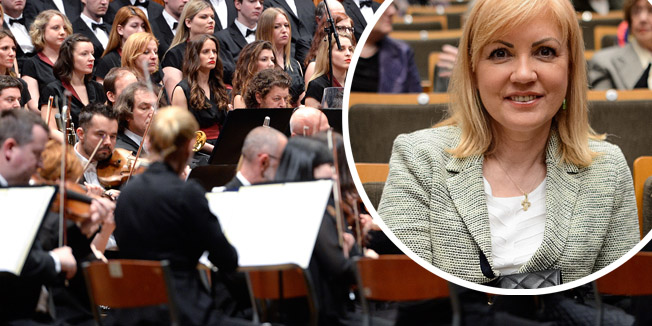 Zagreb, 300316.Dvorana Lisinski.Povodom sjecanja na Anu Rukavinu i Vjekoslava Suteja u dvorani Lisinski je odrzan koncert pod nazivom Koncert za zivot.Koncert je odrzan pod pokroviteljstvom predsjednice Kolinde Grabar Kitarovic i grada Zagreba.Foto: Goran Mehkek / CROPIX