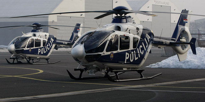 Velika Gorica, 200116.Zracna luka Pleso.Policijski helikopteri Eurocopter.Foto: Ronald Gorsic / CROPIX