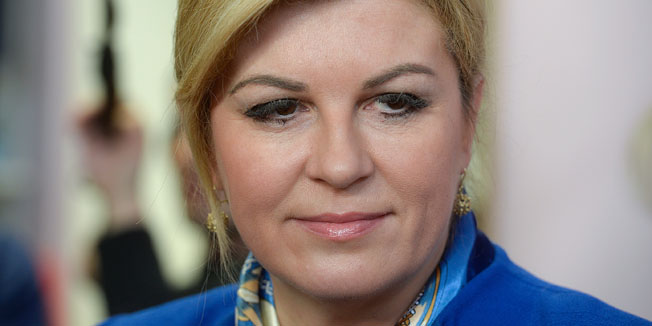 Zagreb, 190116. Rudolfa Bicanica 4.Udruga Kamensko.Predsjednica Republike Hrvatske Kolinda Grabar Kitarovic urucila je industrijsko glacalo, kupljeno sredstvima proracunske naknade za troskove predizborne kampanje, clanicama Udruge Kamensko.Na fotografiji: Kolinda Grabar Kitarovic.Foto: Goran Mehkek / CROPIX