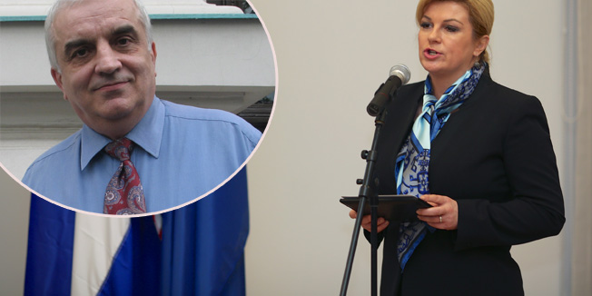 Vukovar, 150116.Predsjednica Republike Hrvatske Kolinda Grabar-Kitarovic nalazi se drugi dan  u Vukovaru gdje je privremeno smjesten njezin Ured.Jutros je predsjednica razgovarala s ratnim zapovjednicima Grada Vukovara nakon cega je urucila odlikovanja obiteljima nestalih, umrlih i poginulih pripadnika 204. vukovarske brigade HV-a.Na fotografiji: predsjednica Kolinda Grabar Kitarovic obratila se obiteljima koje su dobile odlikovanja.Foto: Vlado Kos / Cropix