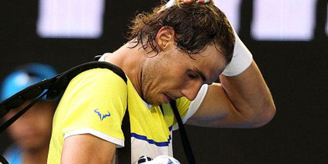 MELBOURNE, AUSTRALIA - JANUARY 19:  Rafael Nadal of Spain walks off court after losing his first round match against Fernando Verdasco of Spain during day two of the 2016 Australian Open at Melbourne Park on January 19, 2016 in Melbourne, Australia.  (Photo by Michael Dodge/Getty Images)