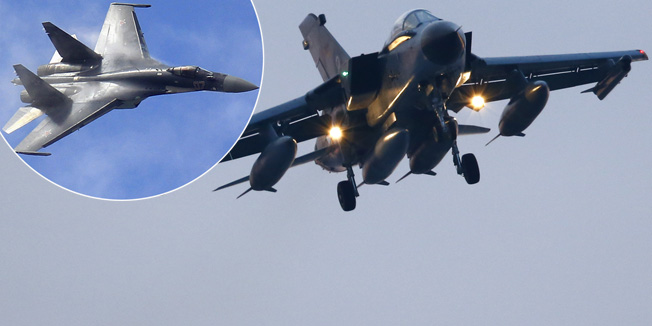 A German air force Tornado jet approaches to land at an airbase in Incirlik, Turkey, December 10, 2015. The first the German air force Tornado reconnaissance jets will take off for Turkey's Incirlik air base on Thursday, to support the military campaign against Islamic State. REUTERS/Umit Bektas - RTX1Y3GD