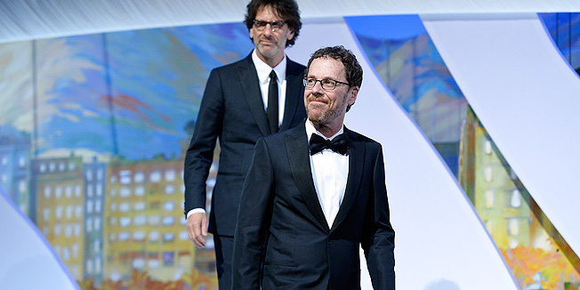CANNES, FRANCE - MAY 24:  Jury presidents Joel Coen (back) and Ethan Coen on stage at the closing ceremony during the 68th annual Cannes Film Festival on May 24, 2015 in Cannes, France.  (Photo by Pascal Le Segretain/Getty Images)