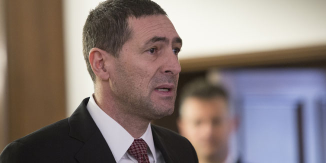 Split, 080116. Vila Dalmacija. Komemorativni skup u cast preminulog prvog ratnog zapovjednika 4.brigade Zbora narodne garde general bojnika Ive Jelica.Na fotografiji: Ministar obrane Ante Kotromanovic.Foto: Bozidar Vukicevic / CROPIX 