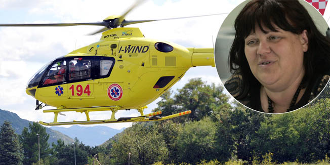 Rijeka, 110915.Heliodrom rijeckog kampusa.Helikopterom u pilot projektu helikopterske hitne sluzbe dopremljena trudnica s Raba.Foto: Damir Skomrlj / Novi List / CROPIX