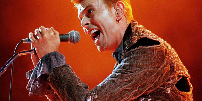 David Bowie performs at the Panathinaikos stadium in Athens during a rock festival, in this July 1, 1996 file photo. Singer Bowie has died after an 18-month battle with cancer, his official Twitter account announced on January 11, 2016.   REUTERS/Stringer/Files