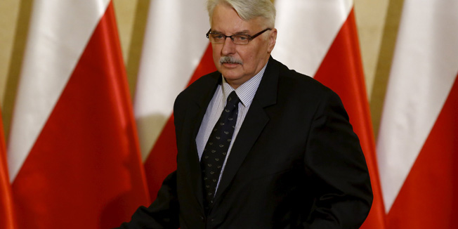 Polish Foreign Minister Witold Waszczykowski attends a meeting with parties representatives at the Prime Minister's Chancellery in Warsaw, Poland January 12, 2016. Poland is confused by remarks of European Commission First Vice President Frans Timmermans on Wednesday about launching the rule of law procedure and is waiting to received the decision in writing, Waszczykowski told Reuters. Picture taken on January 12, 2016.  REUTERS/Kacper Pempel