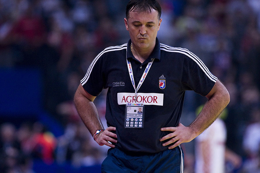 Beograd, 270112.Arena Beograd.10. Europsko prvenstvo u rukometu za muskarce.Polufinalna utakmica izmedju Hrvatske i Srbije.Na fotografiji: Slavko Goluza.Foto: Ante Cizmic / CROPIX