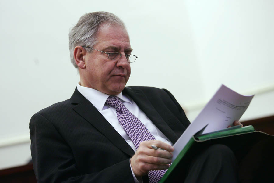 Zagreb, 150312.Zupanijsku sud, Zrinjevac 5.Na sudjenju Ivi Sanaderu optuzenom za ratno profiterstvo i uzimanje mita od celnika MOL-a kao svjedoci pojavili su se Jozo Petrovic i Slobodan Uzelac.Na slici: Ivo Sanader.Foto: Tomislav Kristo / CROPIX