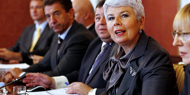 Zagreb, 251011. Banski dvori, Trg sv. Marka 2.Sjednica Vlade Republike Hrvatske.Na slici: premijerka Jadranka Kosor.Foto: Damjan Tadic / CROPIX