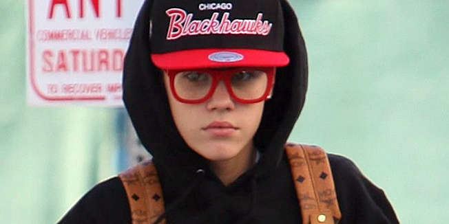 Hocky fan, Justin Bieber was spotted wearing a Chicago Blackhawks cap, in Beverly Hills, on Saturday, October 28th, 2011 X17online.com