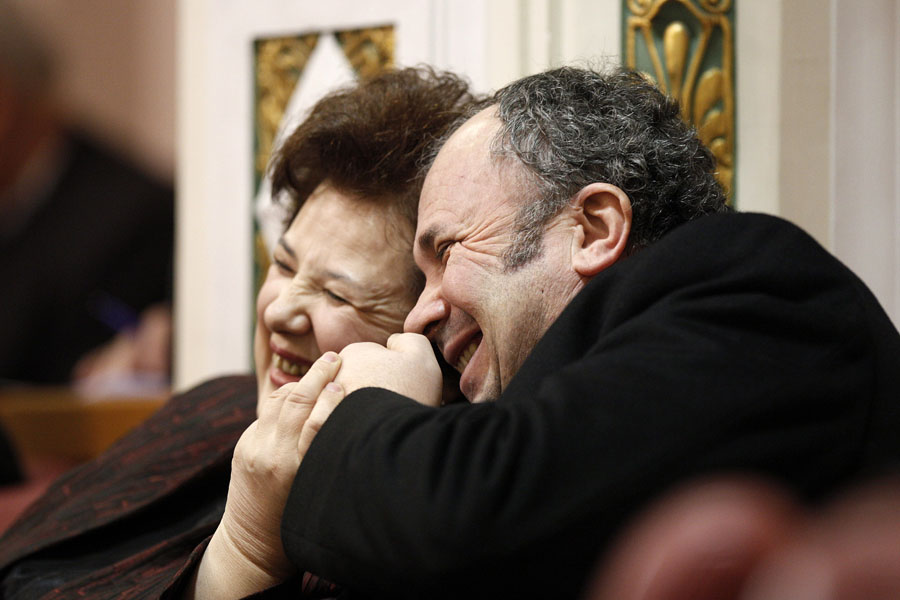 Zagreb, 221211.Konstituirajuca sjednica 7. saziva Hrvatskog Sabora u kojoj je izbran 151 zastupnik. Na slici: Nevenka Becic i Zeljko Kerum.Foto: Dragan Matic / CROPIX