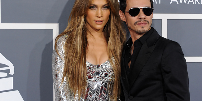 (FILES) Photo dated February 13, 2011 shows Jennifer Lopez and Mark Anthony arriving at the 53rd annual Grammy Awards at the Staples Center in Los Angeles. Superstar singer and actress Lopez will split from Anthony after seven years of marriage, the couple revealed to People magazine in a joint statement on July 15, 2011. 