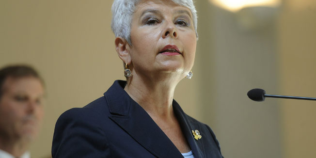 Zagreb, 110911.Muzej Mimara.Komemoracija napada na SAD 11. 9. 2001. godine.Na slici: Predsjednica Vlade RH Jadranka Kosor.Foto: Marko Miscevic / CROPIX