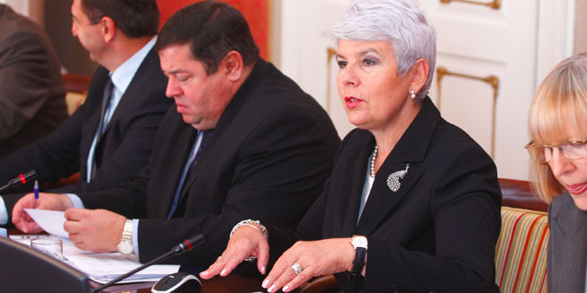 Zagreb, 290911.Markov trg.Banski dvori.Redovita sjednica vlade.Na slici: Jadranka Kosor.Foto: Goran Mehkek / Cropix *** Local Caption *** 