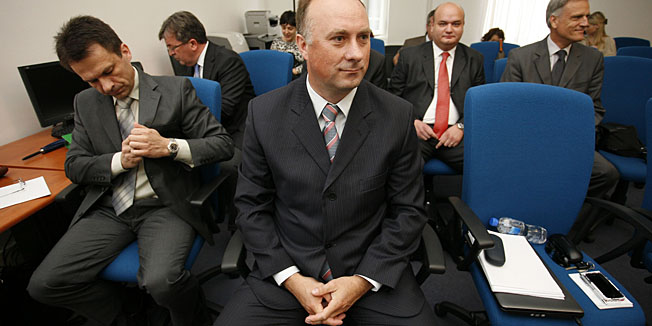 Zagreb, 110612.Zupanijski sud na Zrinjevcu.Bivsi direktor Podravke Miroslav Vitkovic svjedocio je u slucaju Spice.Na slici bivsi ministar Damir Polancec.Foto: Damjan Tadic / CROPIX