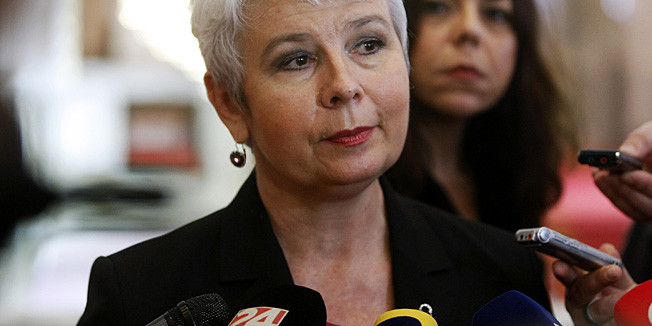 Zagreb, 130612.Markov trg.Sabor.Izjava za medije bivse premijerke Jadranke Kosor povodom najnovijih zbivanja u HDZ-u.Foto: Goran Mehkek / CROPIX
