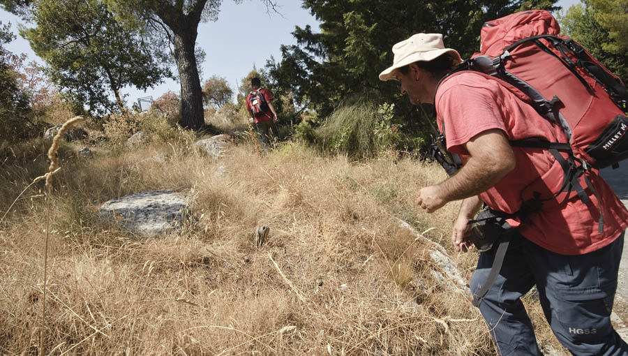 Split, 230812.Clanovi GSS-a i Policija  u potrazi u srijedu nestalom Meksikankom Selene Margarit Graciano Macedo procesljavaju park sumu Marjan. Foto: Josko Ponos / CROPIX
