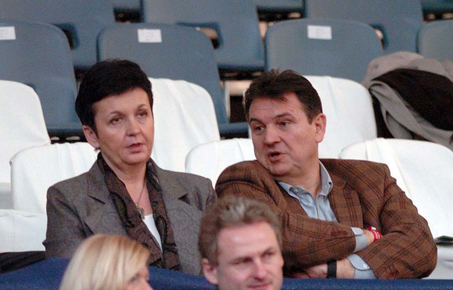 graz,120206davis cup 1.kolo, austrija-hrvatska, tokom meca  ivan cerovic i a. peya, predsj. hts-a radomir cacic sa suprugom marija cacicfoto: drago sopta-spo-