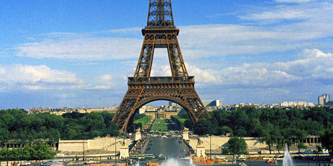 FILE - This is a December 1972 file photo of the  Eiffel Tower in Paris, France .   An official at the Eiffel Tower in the French capital said Wednesday March 23, 2011 that the world famous monument has been evacuated after a suspicious package was found. (AP Photo/Jean Jacques Levy, File)